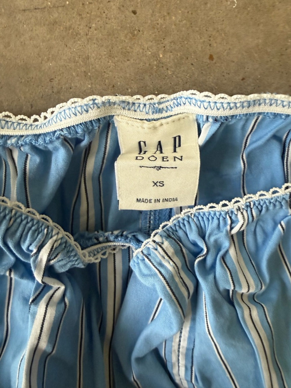 Light Blue Striped Women's Shorts - Picture 2 of 4